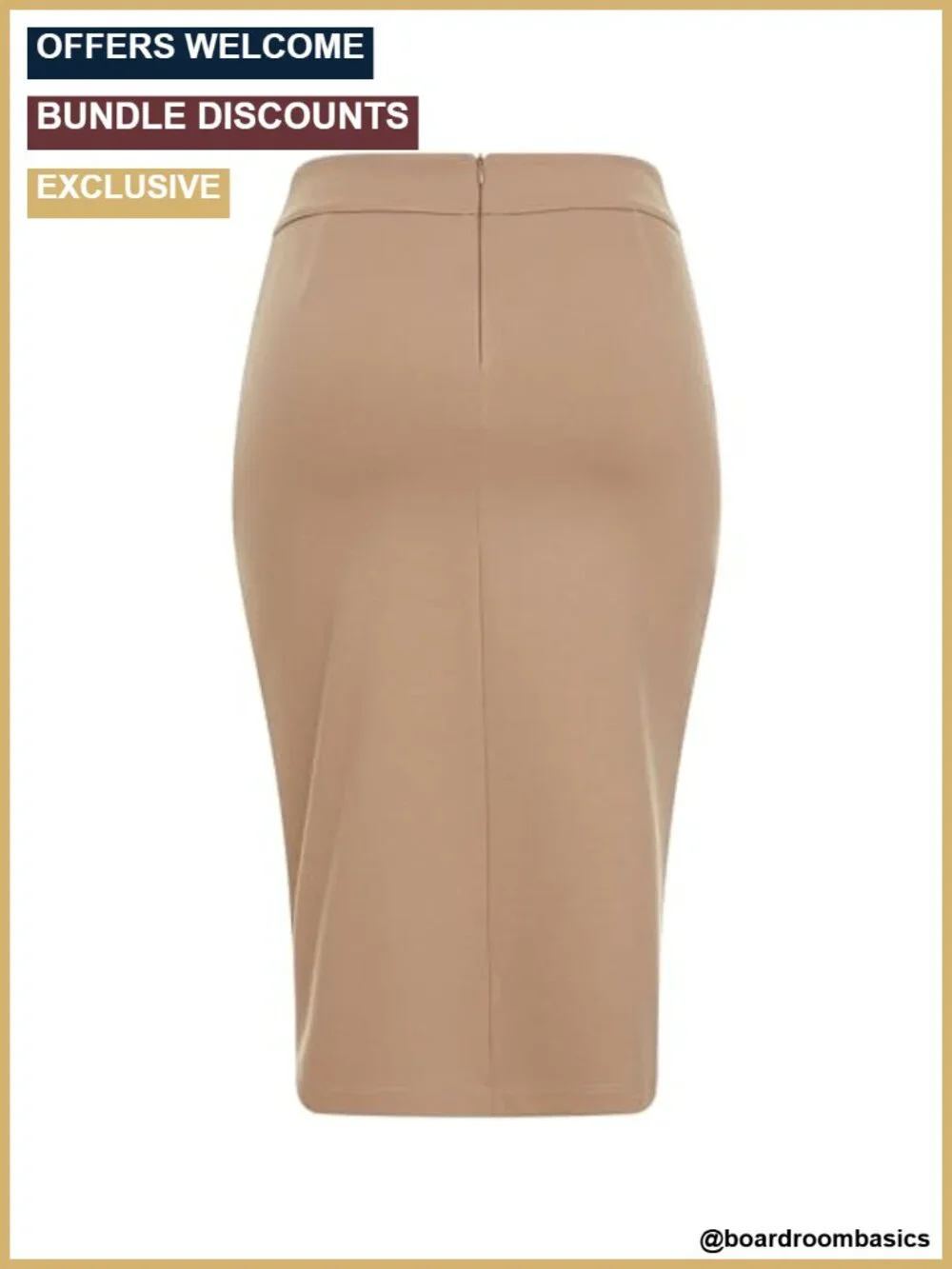 Tailored Fit Knee Length Bodycon Pencil Skirt - Rayon Blend Stretch